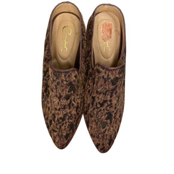 Comfort Cheetah Print Chunky Heel Open Back Shoes Size 7 - Picture 7 of 7